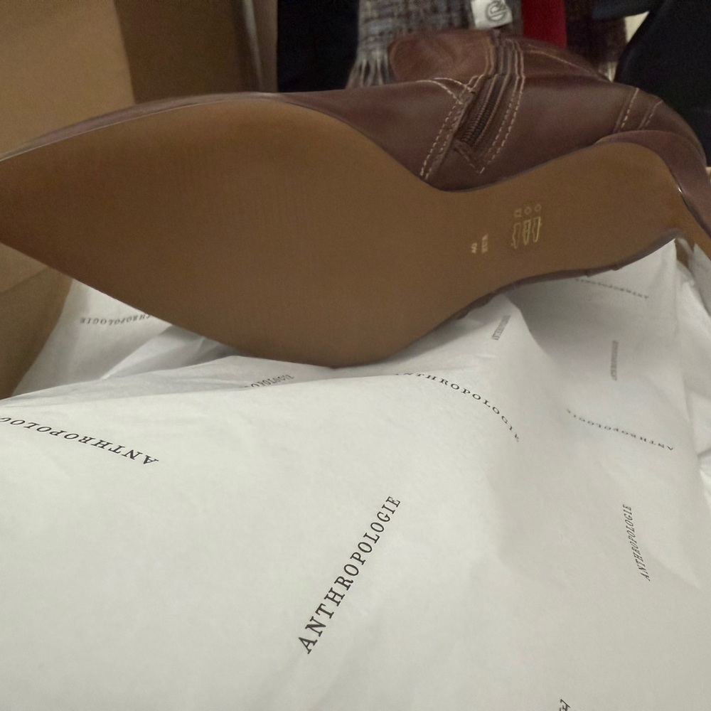 By Anthropologie Western Brown Boots, Heeled - Picture 5 of 7